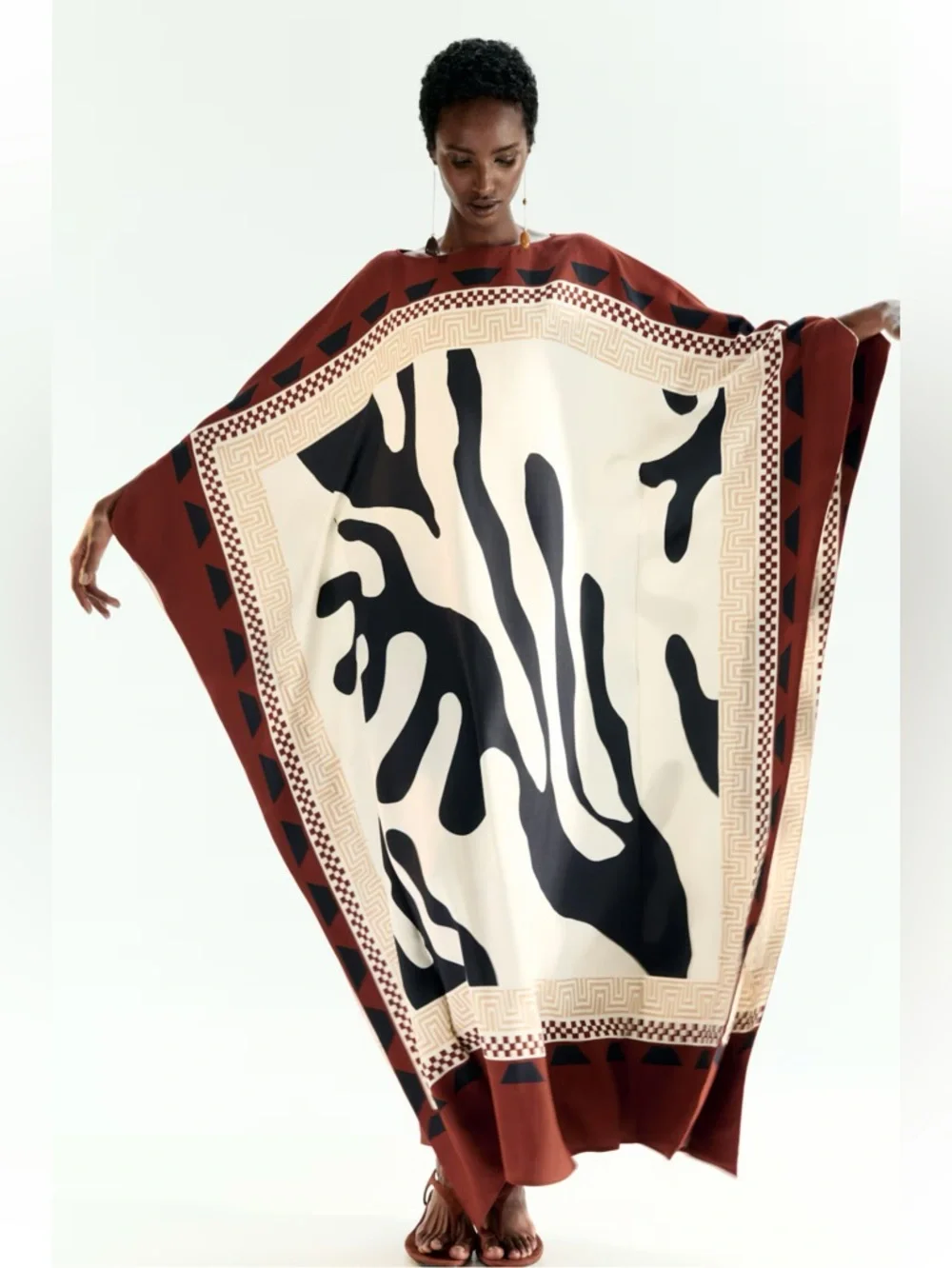 New H&M Limited Edition Abstract Print Kaftan Dress - Picture 1 of 7